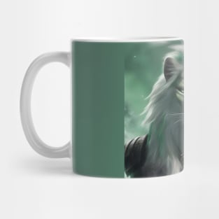 fantasy lion knight green Mug